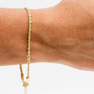 Pulseira Torcida Brilhante Banhada em Ouro 18K