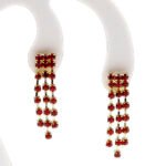 Brinco Malha de Zircônias Vermelhas Banhado em Ouro 18K