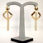 Brinco Losango com Cascata Banhado em Ouro 18K