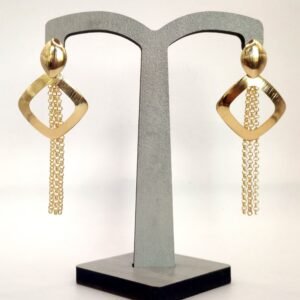 Brinco Losango com Cascata Banhado em Ouro 18K