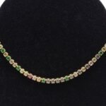 Colar Cravejado com Zircônias Coloridas Banhado em Ouro 18K