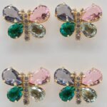Brinco Borboleta Zircônias Coloridas Banhado em Ouro 18K