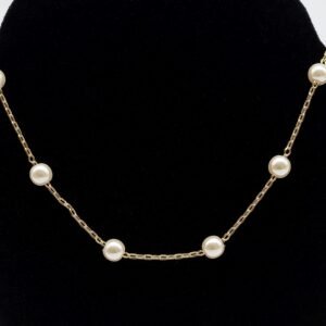 Colar de Pérolas Banhado em Ouro 18K