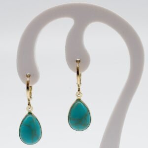 Brinco Mini Argola com Zircônia de Jade Banhado em Ouro 18K