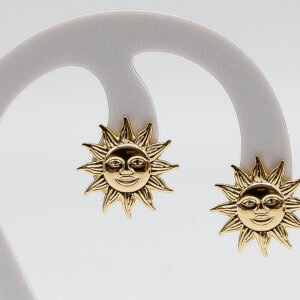 Brinco Sol Banhado em Ouro 18K