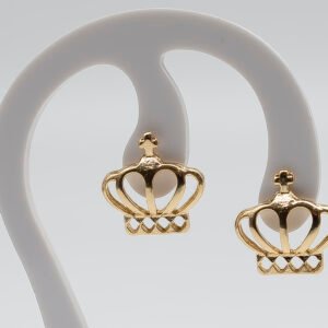 Brinco Coroa Banhado em Ouro 18K