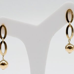 Brinco Elos e Bola Banhado em Ouro Banhado em Ouro 18K