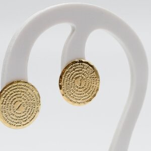 Brinco Redondo Pai Nosso Banhado em Ouro 18K