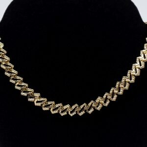 Colar Elos 3D Trabalhado com Bolinhas Banhado em Ouro 18K