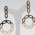 Brinco Elos Pendurados Banhado em Ouro 18K