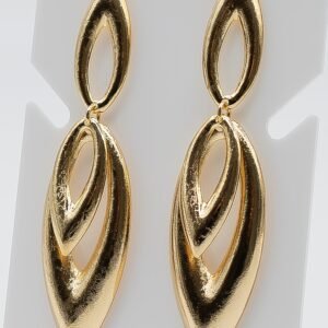 Brinco Lágrimas Vazadas 3D Banhado em Ouro 18K