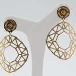 Brinco Geométrico Vazado Banhado em Ouro 18K