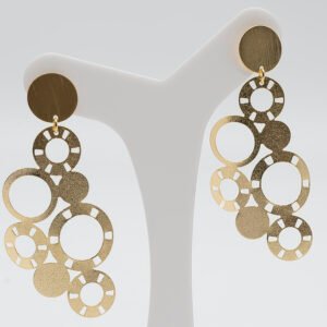 Brinco Cacho Vazado Rajado Banhado em Ouro 18K