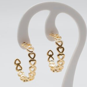 Argola Corações Banhada em Ouro 18K