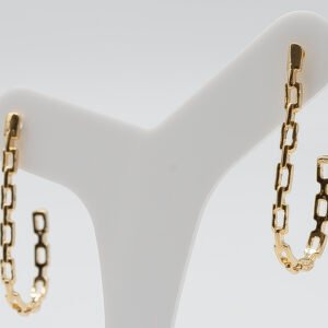 Brinco J em Elos Banhado em Ouro 18K