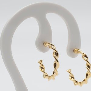 Argola Torcida Pequena Banhada em Ouro 18K