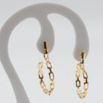 Argola em Elos Trabalhados Banhada em Ouro 18K