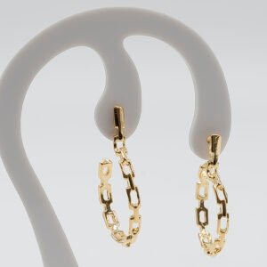 Argola em Elos Trabalhados Banhada em Ouro 18K