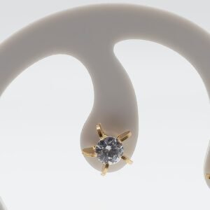 Brinco Estrela Zircônia Cristal Pequeno Banhado em Ouro 18K