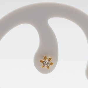 Brinco Pequeno Estrela Ponto de Luz Banhado em Ouro 18K