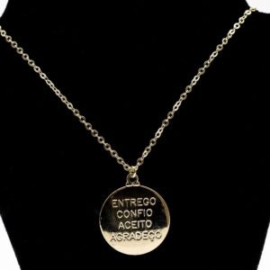 Colar Religioso Escritas Banhado em Ouro 18K