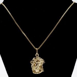 Colar Jesus com Coroa de Espinhos Banhado em Ouro 18K