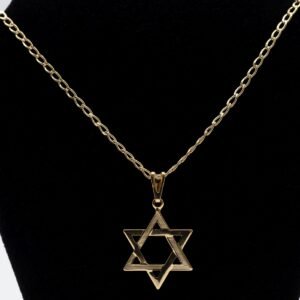 Colar Estrela de Davi Banhado em Ouro 18K
