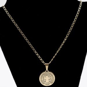 Colar Simples São Bento Banhado em Ouro 18K