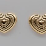 Brinco Coração 3D Banhado em Ouro 18K