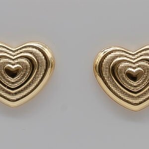 Brinco Coração 3D Banhado em Ouro 18K