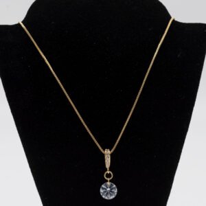 Colar Pingente Zircônia Cristal Banhado em Ouro 18K