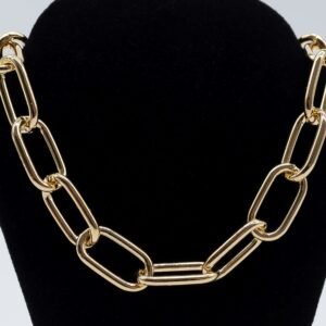 Colar Elos Grandes Ovais Banhado em Ouro Banhado em Ouro 18K