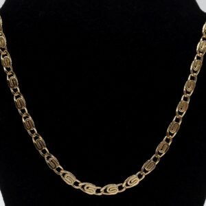 Colar Elos Chapados e Detalhe Aberto Banhado em Ouro 18K