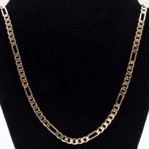 Corrente Masculina Elos Intercalados 6 por 1 Banhada em Ouro 18K