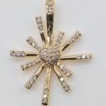 Pingente Coração com Fios Cravejados com Zircônia Cristal Banhado em Ouro 18K