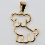 Pingente Cachorro Banhado em Ouro 18K
