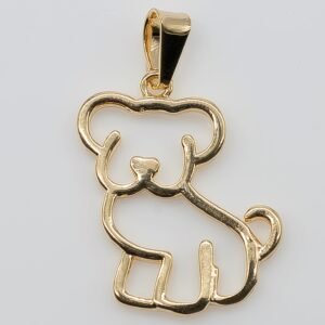Pingente Cachorro Banhado em Ouro 18K