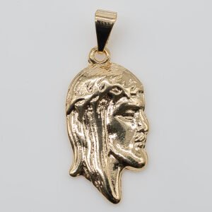 Pingente Face Jesus Banhado em Ouro 18K