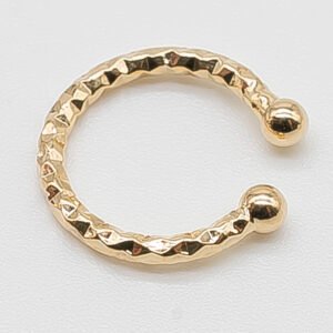 Piercing Fake Argola Trabalhada Banhado em Ouro 18K