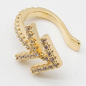 Piercing Fake Seta Zircônia Cristal Banhado em Ouro 18K