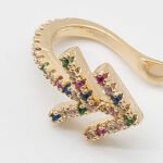 Piercing Fake Seta Colorida Banhado em Ouro 18K