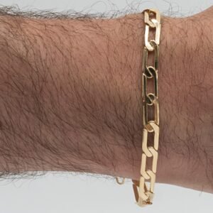 Pulseira Masculina Elos Interligados Banhada em Ouro 18K