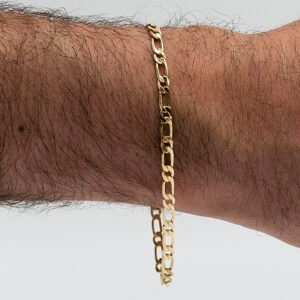 Pulseira Masculina Elos 1 por 1 Banhada em Ouro 18K