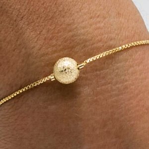Pulseira Bola Detalhada Banhada em Ouro Banhada em Ouro 18K