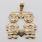 Pingente Gêmeos Banhado em Ouro Banhado em Ouro 18K