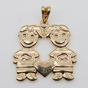 Pingente Gêmeos Banhado em Ouro Banhado em Ouro 18K