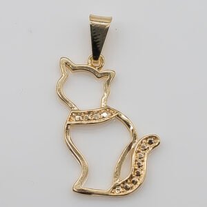 Pingente Gato Banhado em Ouro Banhado em Ouro 18K