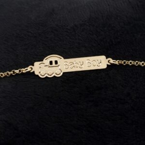 Pulseira Infantil Trem Baby Boy Banhada em Ouro 18K