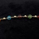 Pulseira Infantil Zircônia Colorida Intercalada com Bolinhas Banhada em Ouro 18K