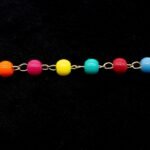 Pulseira Infantil Zircônias Coloridas Leitosas Banhada em Ouro 18K